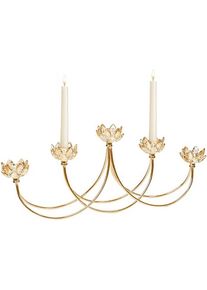 Kerzenst&auml;nder, Kandelaar 5 Kerzen Metall Gold/Glas