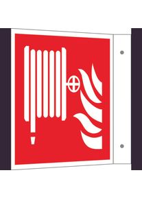 WOLK, Brandbek&auml;mpfer, Brandschutzschild L&ouml;schschlauch Aluminium B x H 150 mm ISO