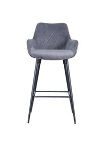 Mid.you Barhocker , Grau, Schwarz , Holz, Metall, Textil , Pappel , Sperrholz , Rundrohr , 54x109x53 cm , Bsci , Holzm&ouml;bel, Sitzgelegenheiten Holz, Barhocker Holz