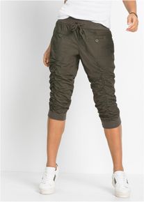 bonprix Bequeme Capri-Hose, gr&uuml;n, 100% Baumwolle