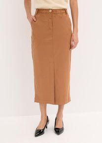 bonprix Bleistiftrock aus Velourslederimitat, braun