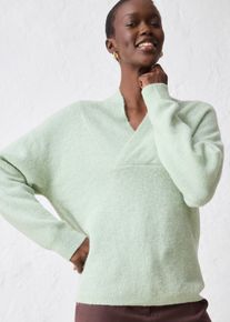 bonprix Pullover aus w&auml;rmendem Alpaka-Mix, gr&uuml;n, Wolle