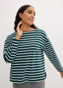 bonprix Femei Bluză cu m&acirc;neci lungi din bumbac organic 100% (set/2 buc.), verde, 48/50