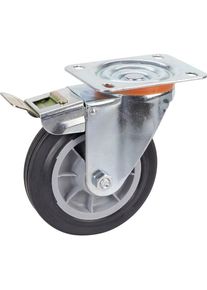 D&Ouml;RNER+HELMER D&ouml;rner + Helmer, M&ouml;belrollen, 716902 TPE-Lenkrolle 160x36mm Rola Totalfeststeller Platte 140x110mm PP-Felge