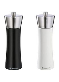 K&uuml;chenprofi K&uuml;chenprofi M&uuml;hlen-Set AUGSBURG 18 cm schwarz/weiss, Pfefferm&uuml;hle + Salzm&uuml;hle, Weiss, Silber, Schwarz