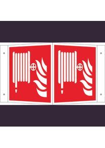 WOLK, Brandbek&auml;mpfer, Brandschutzschild L&ouml;schschlauch Aluminium B x H 150 mm ISO