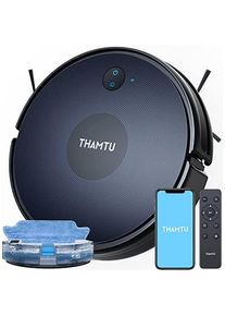 Thamtu Roboter-Staubsauger und Wischmopp Kombi, Staubsauger Roboter, Schwarz