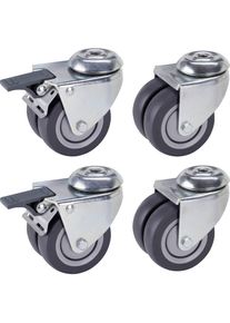 D&Ouml;RNER+HELMER D&ouml;rner + Helmer, M&ouml;belrollen, 450410 Doppel-Lenkrolle Rad-Durchmesser 75 mm Tragf&auml;higkeit max. 100 kg 4 St.