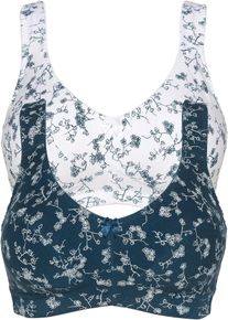 bonprix Biustonosz bez fiszbin&oacute;w (2 szt.), bawełna organiczna, niebieski, 105B