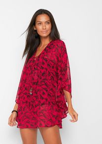 bonprix Tunika plażowa z lekkiego szyfonu, czerwony, 48/50