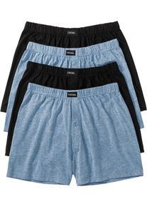 bonprix Boxeri lejeri jerse cu bumbac moale (set/ 4 buc.), negru, 5 (M)