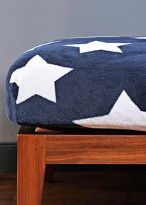 bonprix Gumis lepedő kasm&iacute;r tapint&aacute;s&uacute; fel&uuml;lettel &eacute;s csillagokkal, k&eacute;k, 180/200 cm