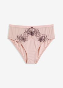 bonprix Figi maxi z delikatnym haftem, fioletowy, 36/38