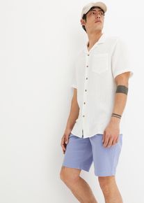 bonprix Cămaşă m&acirc;neci scurte, din muselină, alb, 43/44 (XL)