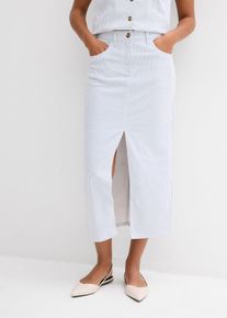 bonprix Jeansrock, wei&szlig;, mit Baumwolle