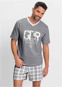 bonprix Kr&aacute;tke pyžamo, &scaron;ed&aacute;, 60/62 (XXL)