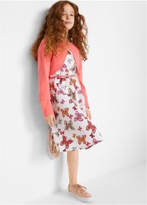 bonprix Kleid + G&uuml;rtel + Bolero (3-tlg. Set), wei&szlig;, mit Baumwolle