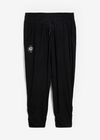 bonprix Femei Pantaloni bufanţi, drapați la tiv, negru, 56/58