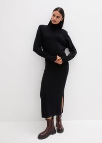 bonprix Femei Rochie tricotată din fire de l&acirc;nă merinos, negru, 40/42