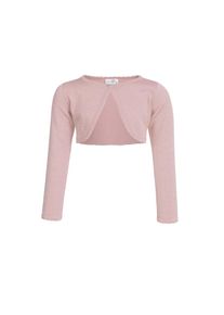 happy girls, Damen, Bolero im dezenten Glitzerlook und mit gewellten Kanten, dusty rose, 140, dusty rose, Bolero Strickjacke von happy girls