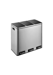 P & B Abfalleimer , Silberfarben , Kunststoff , 54 l , 61x55.5x34 cm , Nur In Filialen Erh&auml;ltlich, Nur In Filialen Erh&auml;ltlich