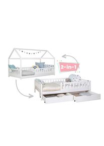 Mid.you Stauraumbett , Wei&szlig; , Holz , Kiefer , Schichtholz,massiv , H&ouml;he ca. 20 cm , 120x200 cm , mit Schubk&auml;sten, in verschiedenen Gr&ouml;&szlig;en erh&auml;ltlich, bodentiefer Einstieg , Babym&ouml;bel & Kinderm&ouml;bel, Kinderzimmer & Jugendzimmer, Kinderbetten, Kinderbetten & Jugendbetten