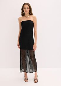 bonprix Off-Shoulder-Kleid mit Spitze, schwarz, mit Baumwolle