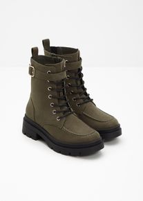 bonprix Schn&uuml;rboots mit Schnalle, gr&uuml;n