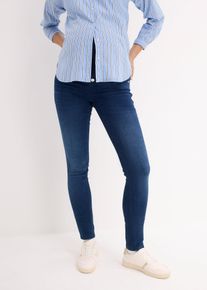 bonprix Spodnie ciążowe z ocieplającą spodnią stroną, slim fit, niebieski, 40