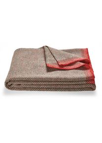 R&oslash;ros Tweed Lammwolldecke Una Rot-Gr&uuml;n