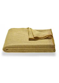 R&oslash;ros Tweed Lammwolldecke Una Gelb-Grau