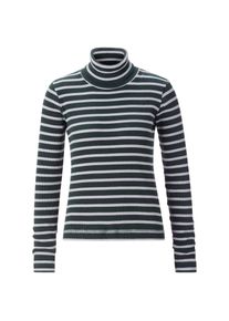 LANIUS Damen-Rollkragenshirt gestreift Gr&uuml;n 44