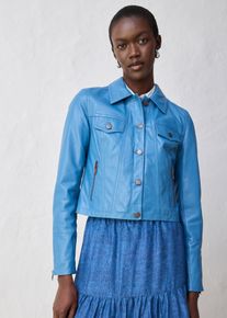 bonprix Femei Geacă din piele nappa de miel, albastru, 42