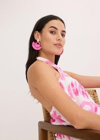 bonprix Női Kis f&uuml;lbeval&oacute; szalma hat&aacute;sban, r&oacute;zsasz&iacute;n, 0