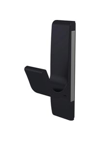 Hermeta, Kleiderhaken + Wandgarderobe, Magnet-Mantelhaken 0150 einfach Ausladung 40 mm Aluminium schwarz eloxiert H&ouml;he 85 mm