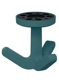 HEWI, Kleiderhaken + Wandgarderobe, Dreifachhaken Serie 477 matt, elastisch 55 aquablau H&ouml;he 69 mm &Oslash; 51 mm