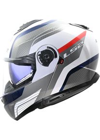 LS2 FF908 Strobe II Monza, opklapbare helm , kleur: Wit/Grijs/Blauw/Rood , maat: XL