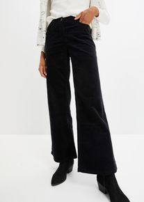 Corduroy broek in Marlene Dietrich stijl - zwart - maat 50 - corduroy - bonprix