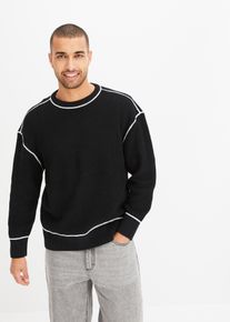 Trui met gerecycled katoen loose fit - zwart - maat 48/50 (M) - met katoen - bonprix