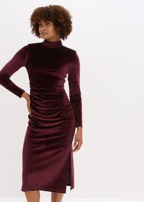 Midi jurk van zacht fluweel - rood - maat 36/38 (S) - fluweel - bonprix