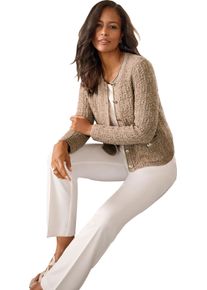 Damer Kofta i glansgarn kamel-gr&auml;ddvit-melerad Gr&ouml;&szlig;e 36