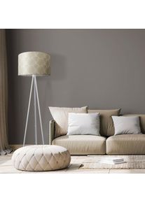 Paco Home Stehlampe &raquo;Trina Pillar&laquo; E27 Wohnzimmer Stehleuchte Dreibein Stativ Mit Stoffschirm Uni Modern
