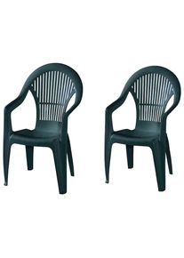 ProGarden Gartensessel &raquo;Vega, TOPSELLER!&laquo; Set, 2x Stapelsessel, OTTOs Choice, 2 Stk. tlg. Vega Stapelsessel, gr&uuml;n Vollkunststoff, Monoblock