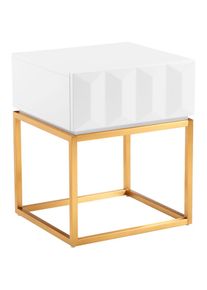 LEONIQUE Beistelltisch &raquo;Alais, TOPSELLER!, OTTOs Choice&laquo; in 3D-Optik, goldfarbenes Metallgestell, auch als Nachttisch geeignet