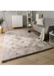 Paco Home Hochflor-Teppich &raquo;Rabbit Deluxe 860&laquo; rechteckig 39 mm H&ouml;he Kunstfell, Uni-Farben, sehr weicher Flor, Wohnzimmer, Schlafzimmer