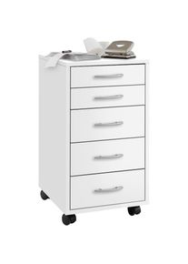 FMD Rollcontainer &raquo;Freddy&laquo; B&uuml;roaufbwahrung mit 5 Schubk&auml;sten auf Rollen, 63 cm hoch