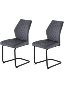 Hela Freischwinger &raquo;Freischwinger DALLAS 140kg belastbar, mit Rautensteppung&laquo; (Set) 2 Stk.Esszimmerstuhl, R&uuml;cken und Sitz ergonomisch gepolstert