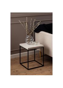 ACTONA GROUP Couchtisch &raquo;Barossa Wohnzimmertisch, Beistelltisch, Quadratisch, Sofatisch, &laquo; Steinoptik, schwarze Stahlbeine, in weiteren Variationen, B