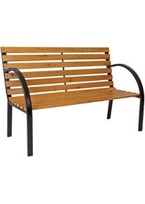 Garden Pleasure Bank &raquo;BELLEVUE&laquo; 100% FSC -zertifizierter chinesischer Spie&szlig;tanne, Klassisch gestaltete 2-Sitzerbank, Stahl