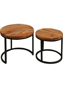 ByLiving Beistelltisch &raquo;Selma&laquo; aus Massivholz, Zweisatztisch